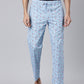 JOVEN Men Blue Printed Pyjama