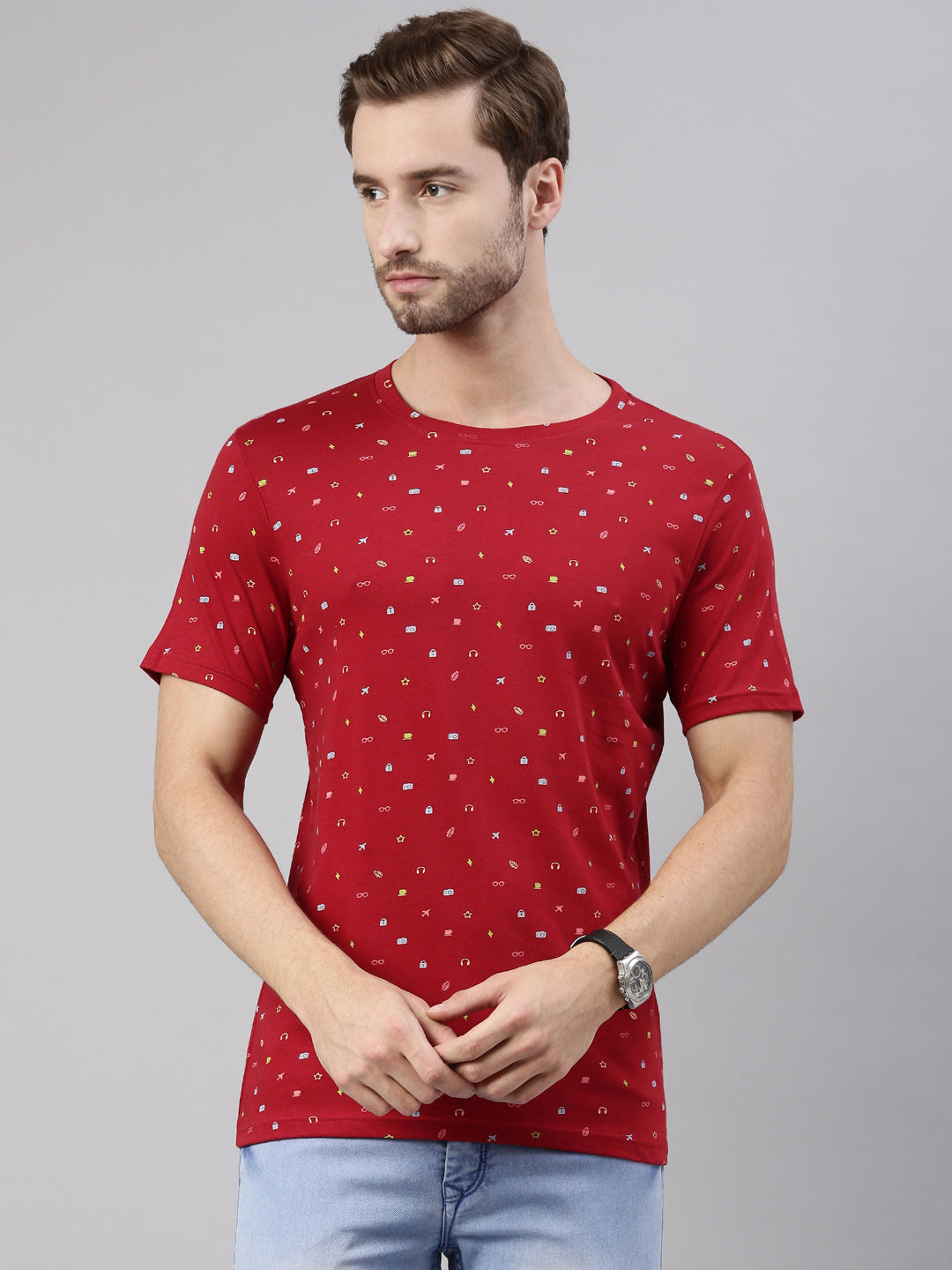 JOVEN MEN PRINTED T-SHIRT