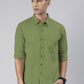 Men's Green Solid Full Sleeve Slim Fit Casual Shirt