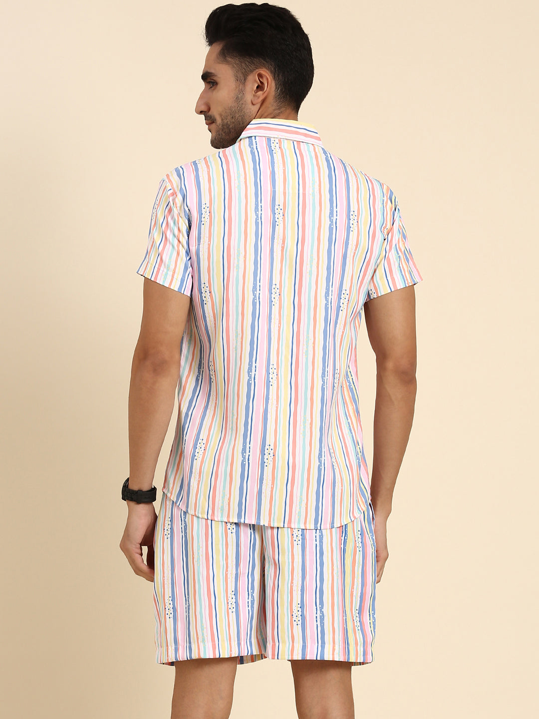 Joven Men's Multicolor Printed Co-Ords Set