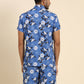 Joven Men's Dark Blue Printed Co-Ords Set