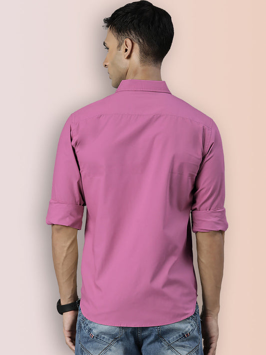 Broon Mens Slim Fit Premium Cotton Solid Shirt