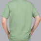 JOVEN Men Light Green Printed Pure Cotton Oversize Tshirt