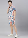 JOVEN MENS TIE-DYE CO-ORDINATED SET(T-SHIRT AND SHORTS)