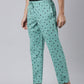 JOVEN Men Mint Green Printed Pyjama