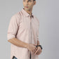 Men's Pink Solid Full Sleeve Slim Fit Casual Shirt