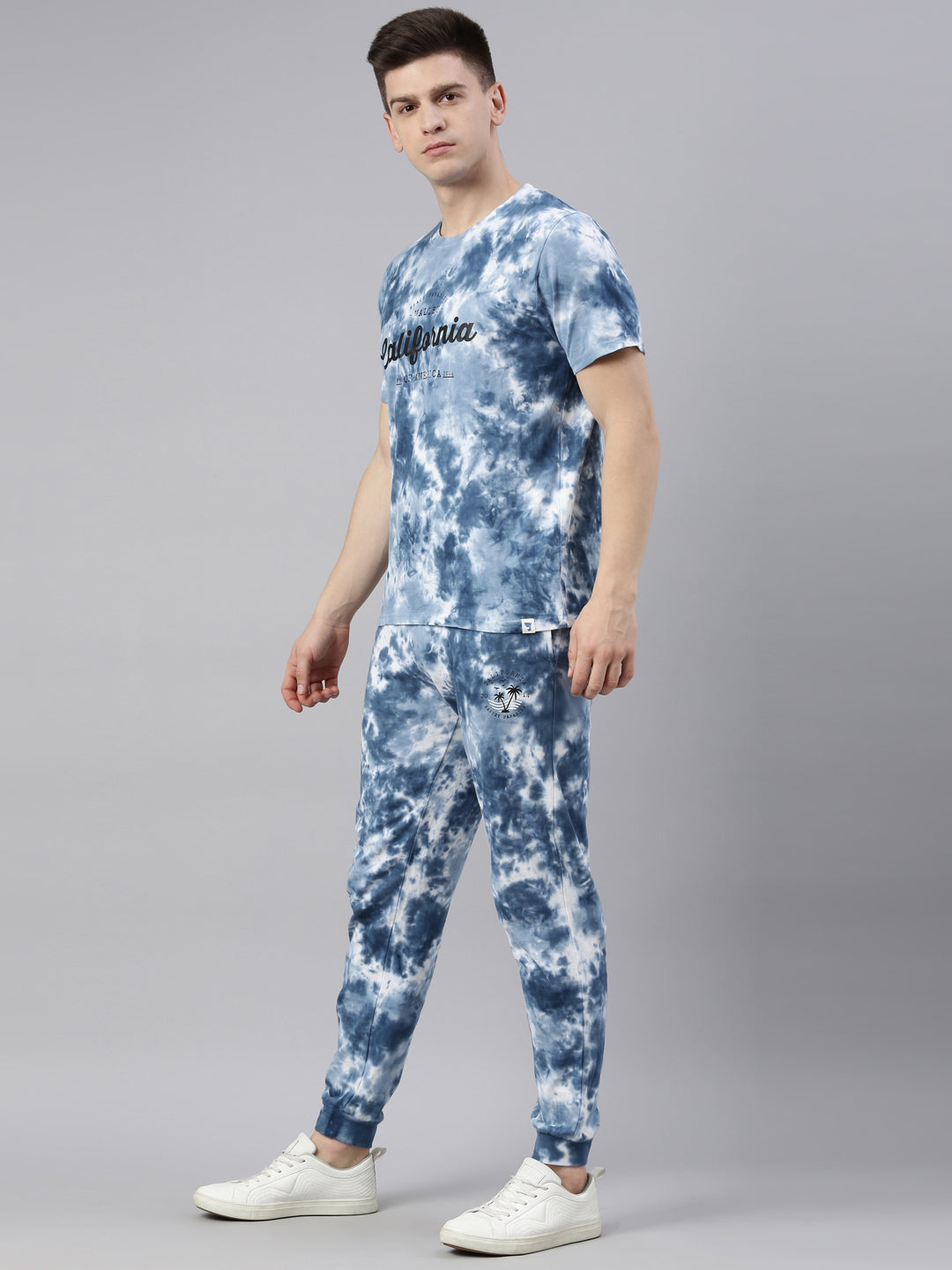 JOVEN MENS TIE-DYE CO-ORDINATED SET(T-SHIRT AND PANT SET)