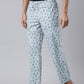 JOVEN Men Light Blue Printed Pyjama