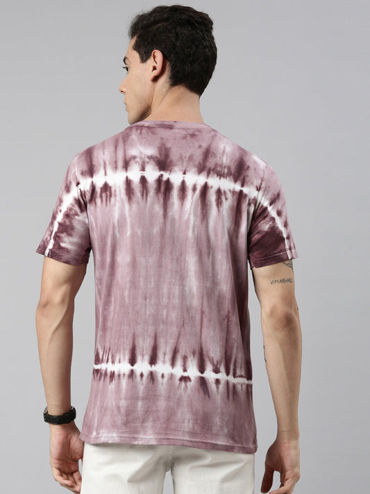 Joven Men's Brown  Tie and Dye T-Shirt