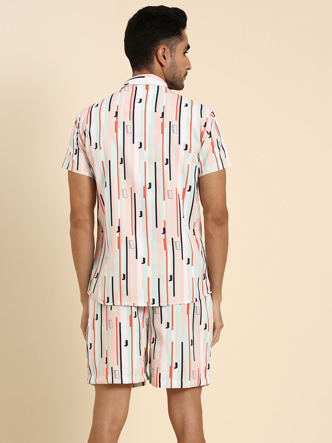 Joven Men's Multicolor Printed Co-Ords Set