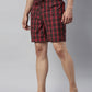JOVEN MEN CHECKED PURE COTTON EASY SHORTS