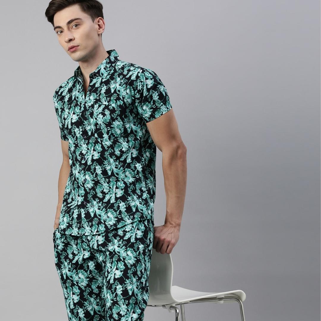 JOVEN MEN PRINTED PURE COTTON SLEEPSUIT
