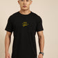 JOVEN Men Black Printed Pure Cotton Oversize Tshirt