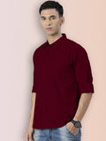 Broon Mens Slim Fit Premium Cotton Solid Shirt