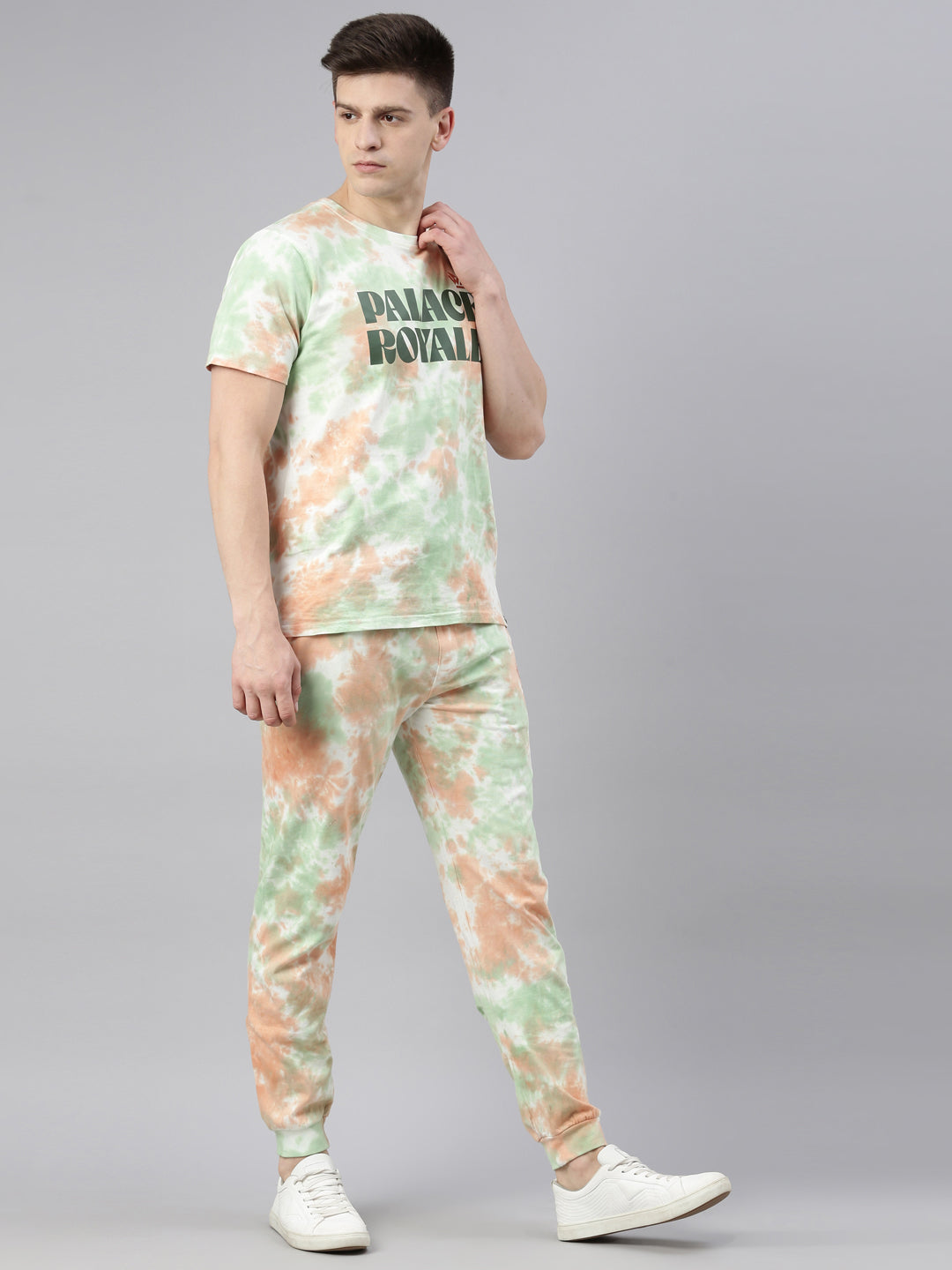 JOVEN MENS TIE-DYE CO-ORDINATED SET(T-SHIRT AND PANT)