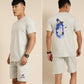 JOVEN Men Grey Printed Co-Ords Set