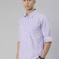 Men's Lavender Solid Full Sleeve Slim Fit Casual Shirt
