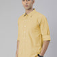 Men's Light Beige Solid Full Sleeve Slim Fit Casual Shirt