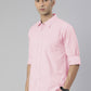 Men's Pink Solid Full Sleeve Slim Fit Casual Shirt