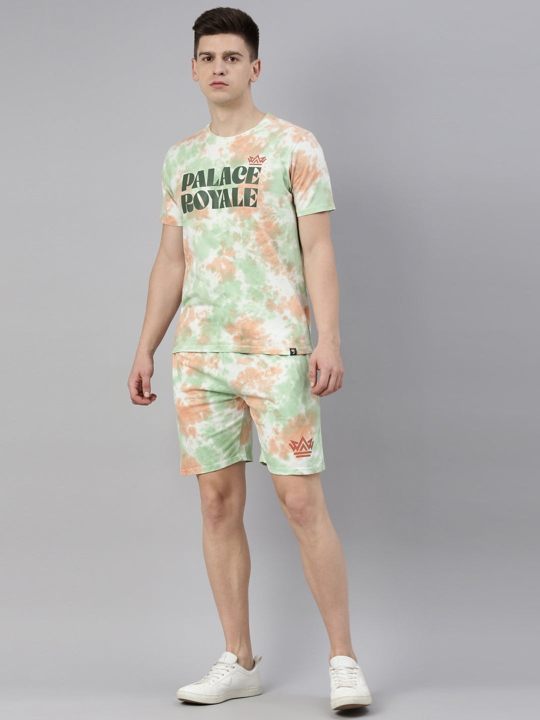 JOVEN MENS TIE-DYE CO-ORDINATED SET(T-SHIRT AND SHORTS)