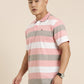 Men's Casual Multicolor Striped Polo Collar T-Shirt