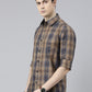 JOVEN Men Checked Pure Cotton Full Sleeve Casual Shirt