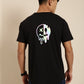 JOVEN Men Black Printed Pure Cotton Oversize Tshirt