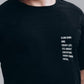 JOVEN Men Black Printed Pure Cotton Oversize Tshirt
