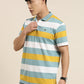 Men's Casual Multicolor Striped Polo Collar T-Shirt