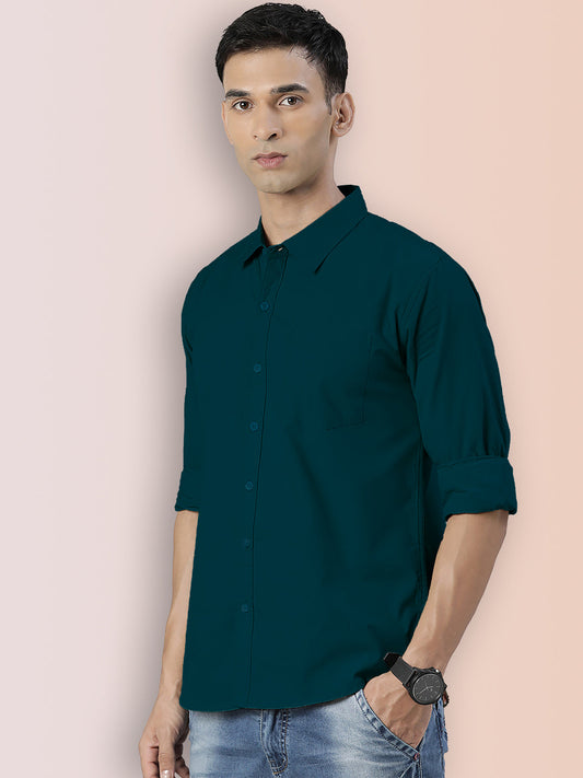 Broon Mens Slim Fit Premium Cotton Solid Shirt