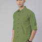 Men's Green Solid Full Sleeve Slim Fit Casual Shirt