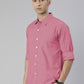 Men's Pink Solid Full Sleeve Slim Fit Casual Shirt