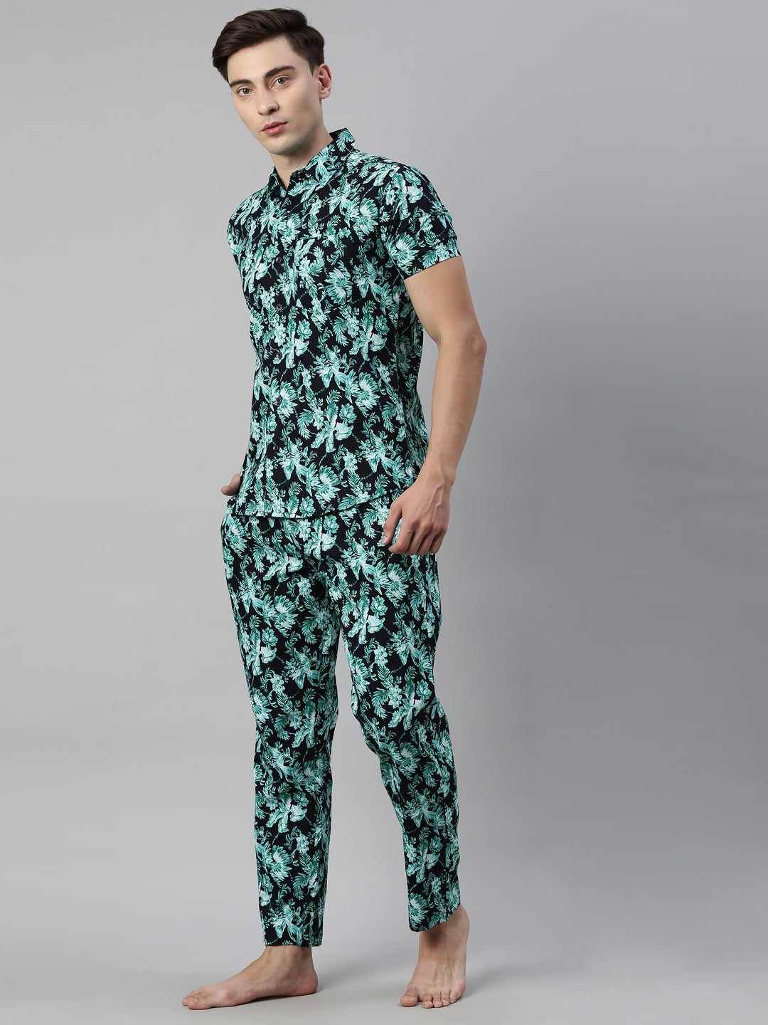 JOVEN MEN PRINTED PURE COTTON SLEEPSUIT