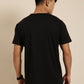 JOVEN Men Black Printed Pure Cotton Oversize Tshirt