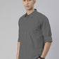 Men's Dark Grey Solid Full Sleeve Slim Fit Casual Shirt