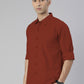 Men's Brown Solid Full Sleeve Slim Fit Casual Shirt