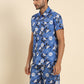 Joven Men's Dark Blue Printed Co-Ords Set