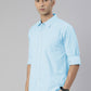 Men's Light Blue Solid Full Sleeve Slim Fit Casual Shirt