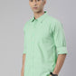 Men's Light Green Solid Full Sleeve Slim Fit Casual Shirt