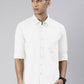 Men's White Solid Full Sleeve Slim Fit Casual Shirt