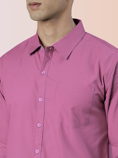Broon Mens Slim Fit Premium Cotton Solid Shirt