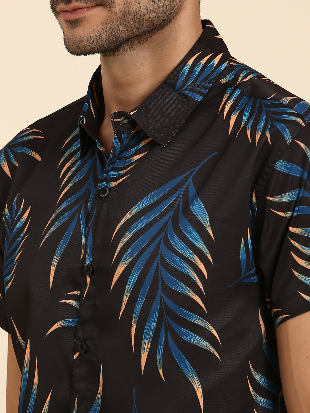 Joven Men's Black Printed Co-Ords Set