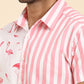Joven Men's Pink And White Printed Co-Ords Set
