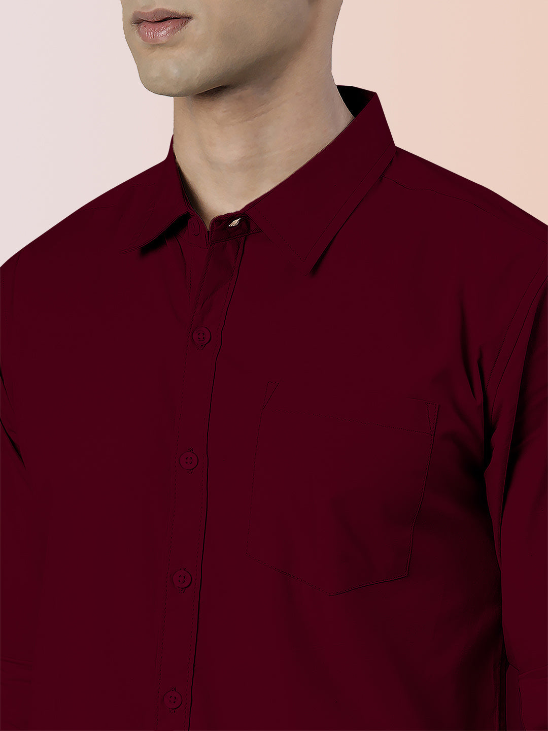 Broon Mens Slim Fit Premium Cotton Solid Shirt