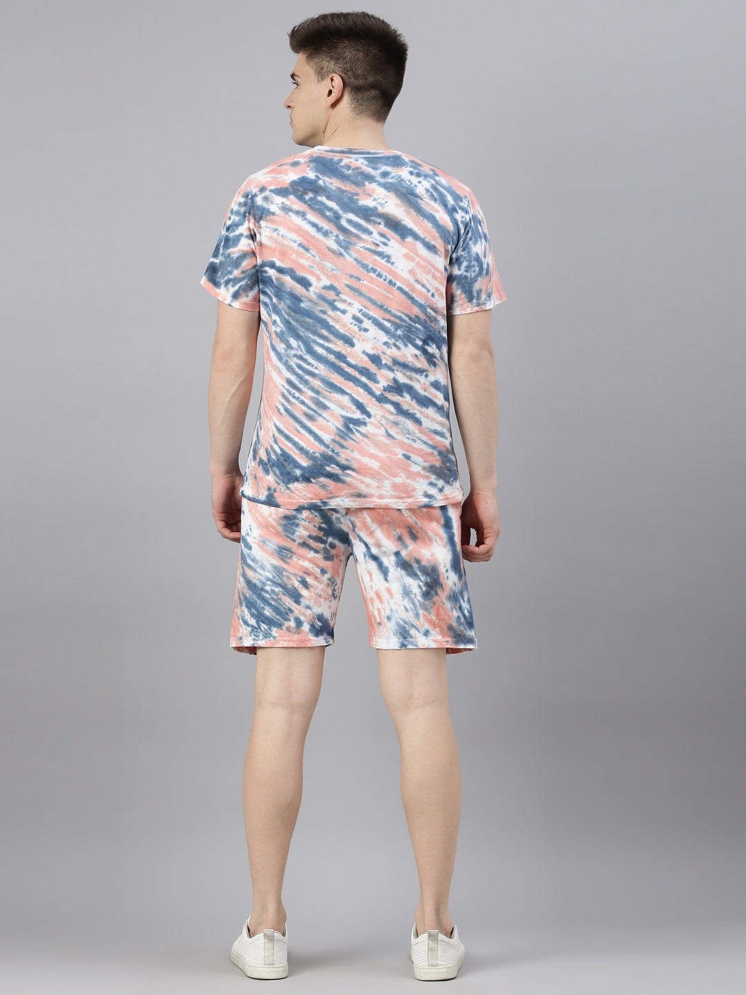 JOVEN MENS TIE-DYE CO-ORDINATED SET(T-SHIRT AND SHORTS)