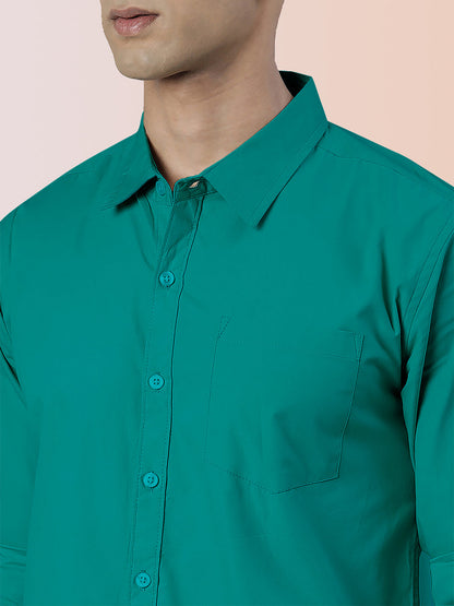 Broon Mens Slim Fit Premium Cotton Solid Shirt