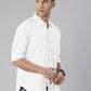 Men's White Solid Full Sleeve Slim Fit Casual Shirt