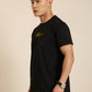 JOVEN Men Black Printed Pure Cotton Oversize Tshirt