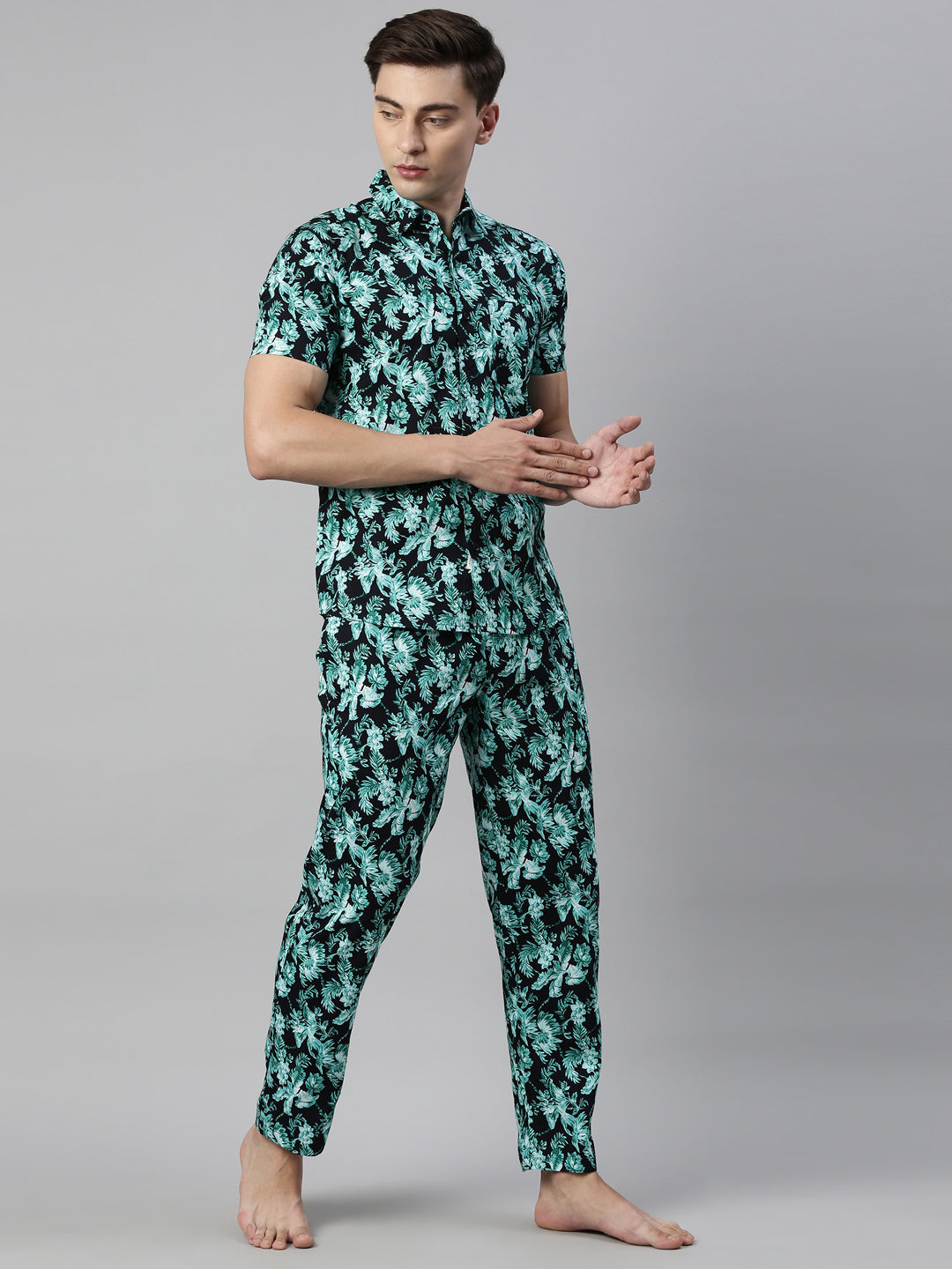 JOVEN MEN PRINTED PURE COTTON SLEEPSUIT