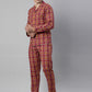 JOVEN MEN CHECKED PURE COTTON SLEEPSUIT